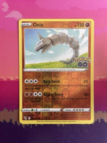 Pokemon Card Onix Pokemon Go Reverse Holo 036/078 Near Mint