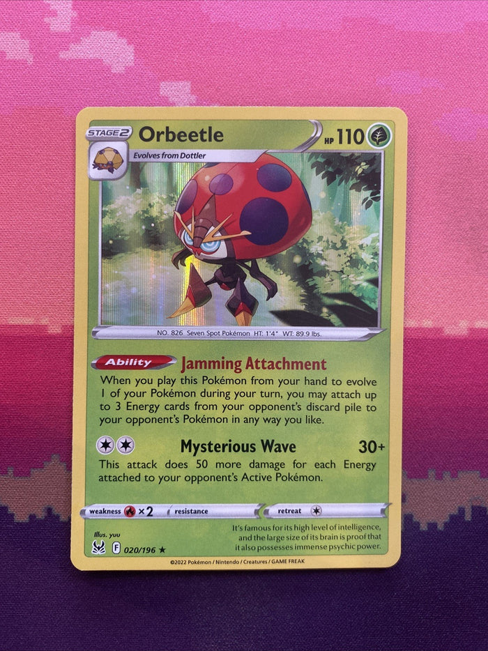 Pokemon Card Orbeetle Lost Origin Holo Rare 020/196 Near Mint