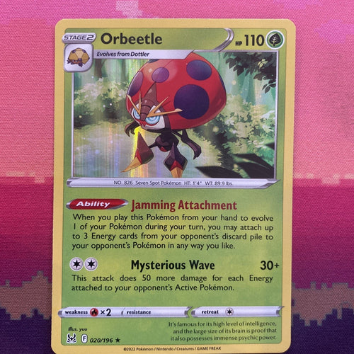 Pokemon Card Orbeetle Lost Origin Holo Rare 020/196 Near Mint