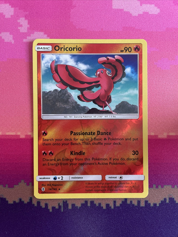Pokemon Card Oricorio Guardians Rising Reverse Holo Rare 14/145 Near Mint