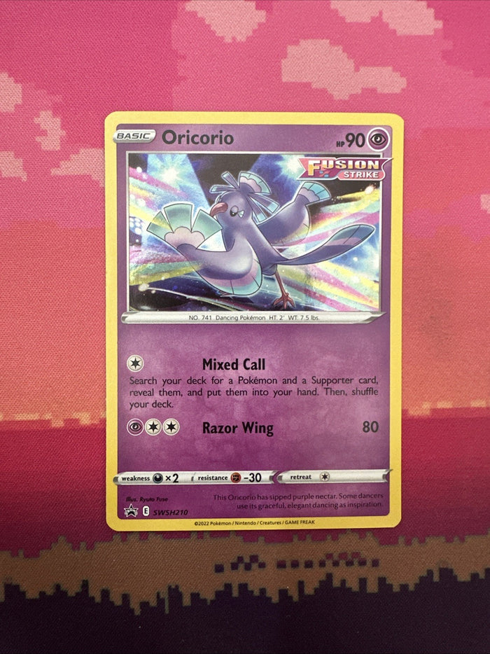 Pokemon Card Oricorio SWSH210 Black Star Promo Cosmo Holo Near Mint
