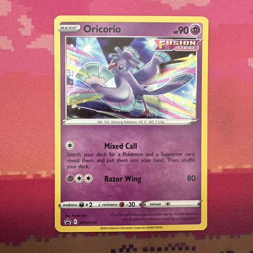 Pokemon Card Oricorio SWSH210 Black Star Promo Cosmo Holo Near Mint