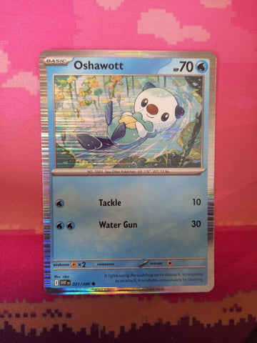 Pokemon Card Oshawott White Flare Holo Promo 021/086 Near Mint
