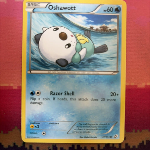 Pokemon Card Oshwaott Legendary Treasures Common 37/113 Near Mint