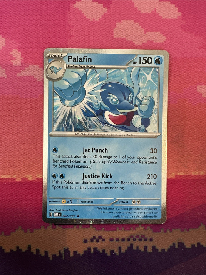 Pokemon Card Palafin Obsidian Flames Cosmo Holo Rare 062/197 Near Mint