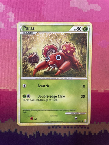 Pokemon Card Paras HeartGold SoulSilver Common 76/123 NM