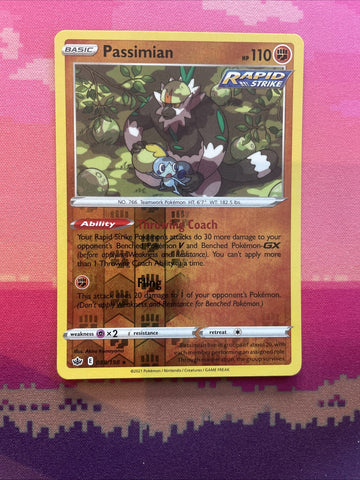 Pokemon Card Passimian Chilling Reign Reverse Holo Rare 088/198 Near Mint