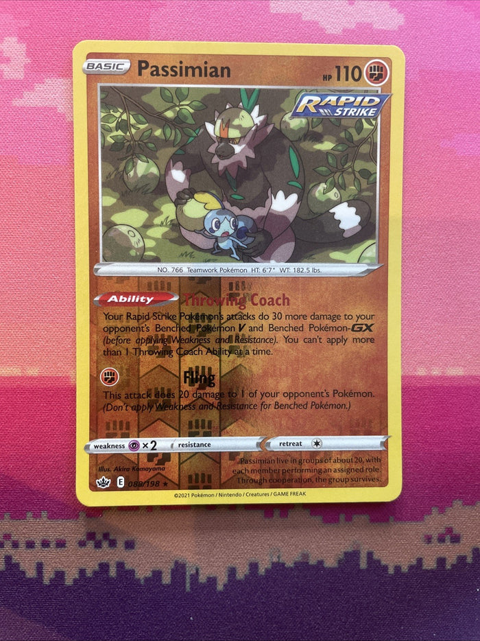 Pokemon Card Passimian Chilling Reign Reverse Holo Rare 088/198 Near Mint