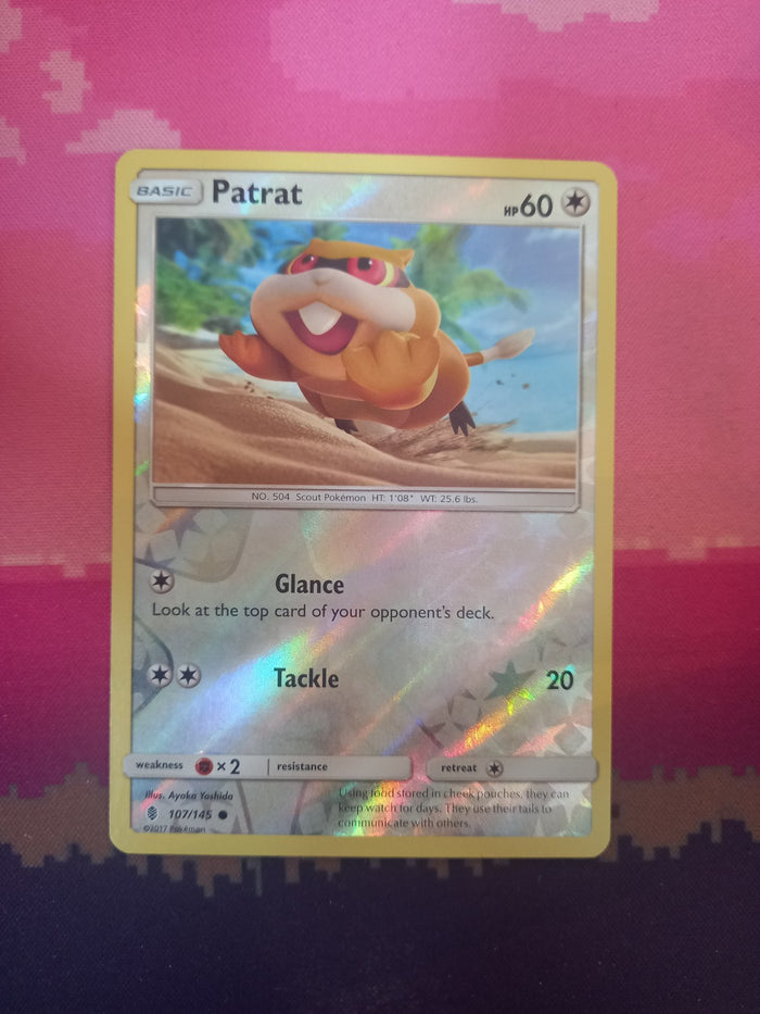 Pokemon card Patrat 107/145 Reverse Holo Guardians Rising Near Mint