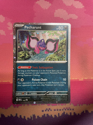 Pokemon Card Pecharunt Black Star Promo 149 Cosmo Holo Near Mint