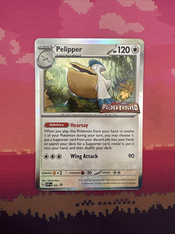 Pokemon Card Pelipper Black Star Promo 022 Paldea Evolved Near Mint
