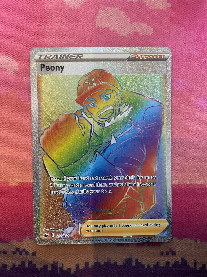 Pokemon Card Peony 220/198 Secret Rare Chilling Reign Near Mint