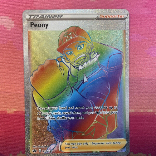 Pokemon Card Peony 220/198 Secret Rare Chilling Reign Near Mint