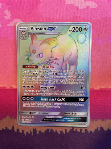 Pokemon Card Persian GX 227/214 Secret Rare Unbroken Bonds Near Mint