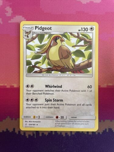 Pokemon Card Pidgeot Team Up Rare 124/181 Near Mint