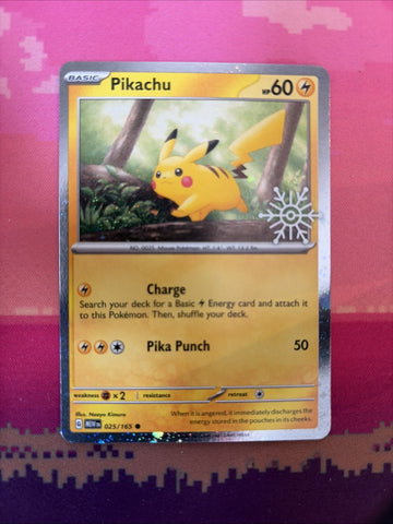 Pokemon Card Pikachu 151 Advent Calendar Promo 025/165 Near Mint