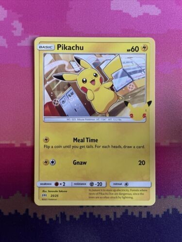 Pokemon Card Pikachu 25th Anniversary 25/25 Near Mint