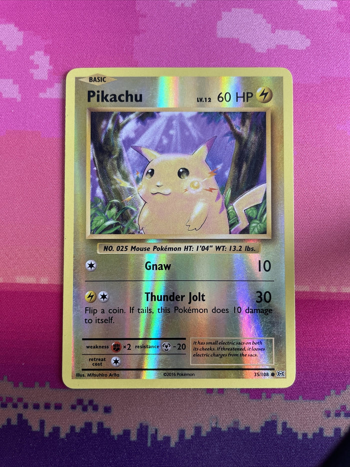 Pokemon Card Pikachu Evolutions Reverse Holo 35/108 Near Mint