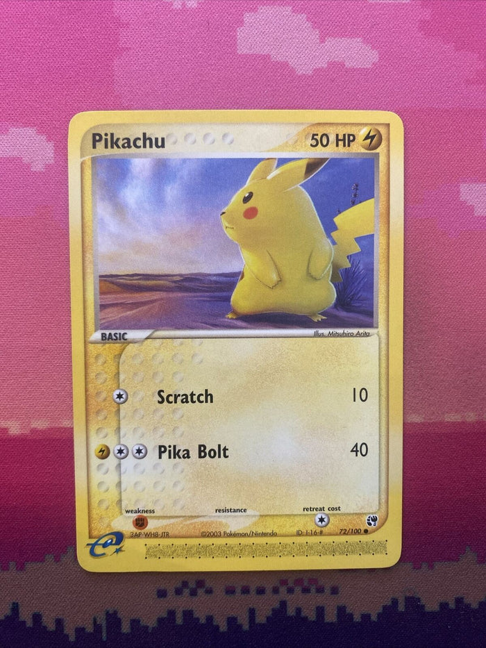 Pokemon Card Pikachu Ex Sandstorm Common 72/100 Near Mint