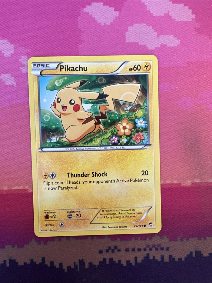 Pokemon Card Pikachu Furious Fists Common 27/111 Near Mint