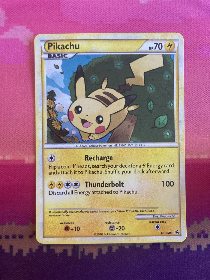 Pokemon Card Pikachu HGSS03 Holo Rare Black Star Promo Near Mint