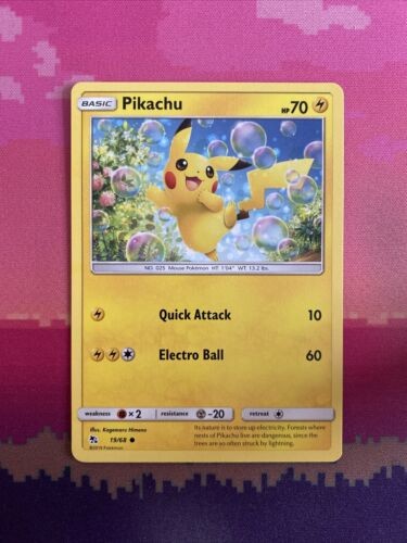 Pokemon Card Pikachu Hidden Fates Common 19/68 Near Mint