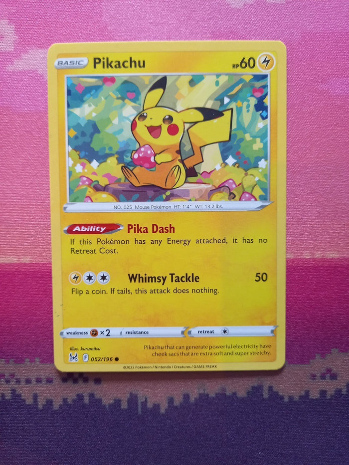 Pokemon Card Pikachu Lost Origin Common 052/196 Near Mint