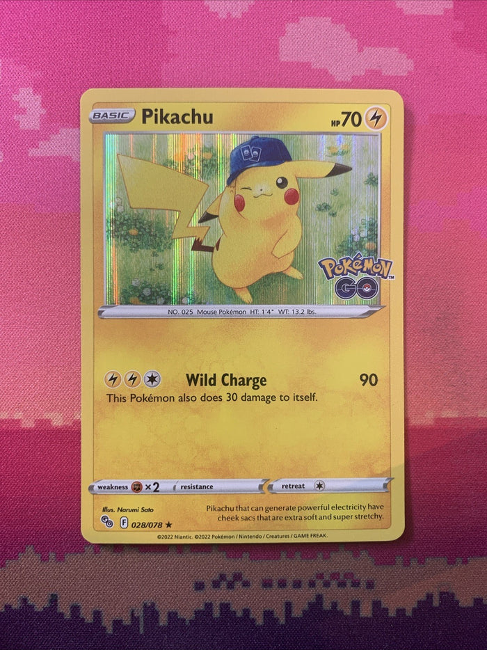 Pokemon Card Pikachu Pokemon GO Holo Rare 028/078 Near Mint