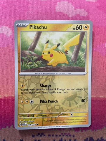 Pokemon Card Pikachu Scarlet & Violet 151 Reverse Holo 025/165 Near Mint
