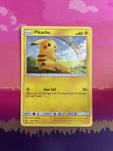 Pokemon Card Pikachu Shining Legends Cracked Ice Holo 28/73 Near Mint