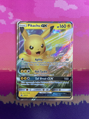 Pokemon Card Pikachu SM232 Ultra Rare Black Star Promo Near Mint