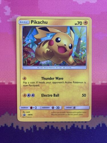 Pokemon Card Pikachu SM76 Black Star Promo Holo Near Mint