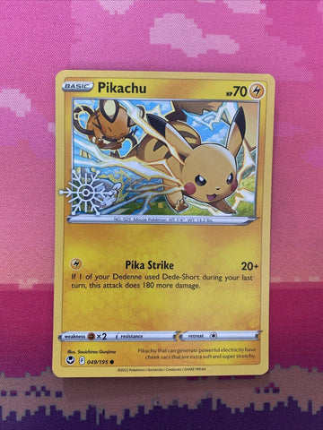 Pokemon Card Pikachu Snow Flake Stamp Holo 049/195 Near Mint