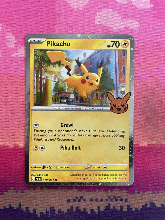 Pokemon Card Pikachu Trick Or Trade Cosmo Holo 018/091 Near Mint