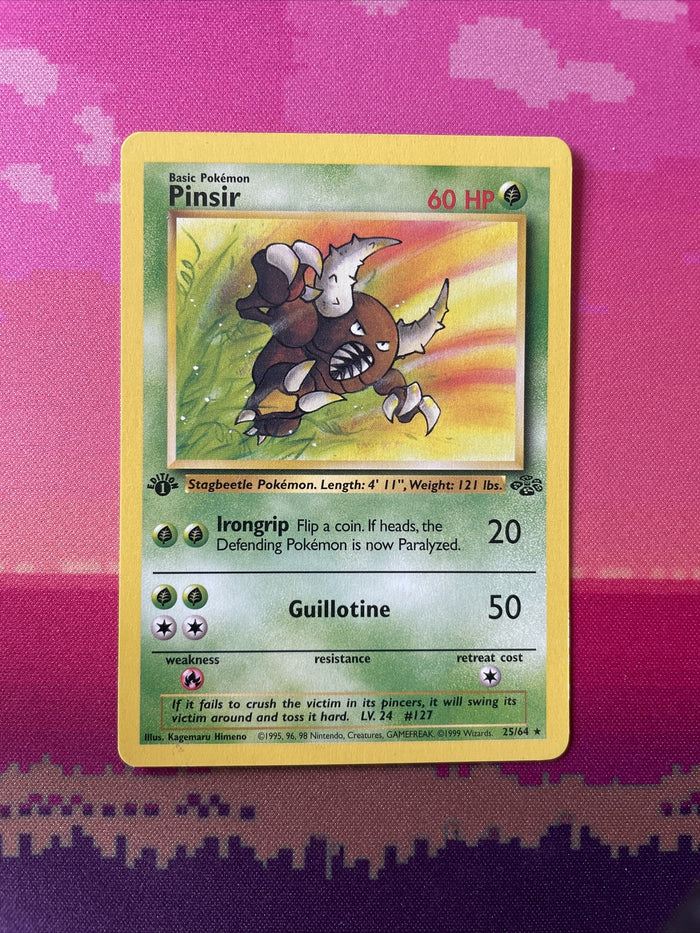 Pokemon Card Pinsir Jungle 1st Edition Rare 25/64 Near Mint