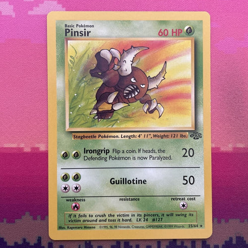 Pokemon Card Pinsir Jungle Rare 25/64 Near Mint