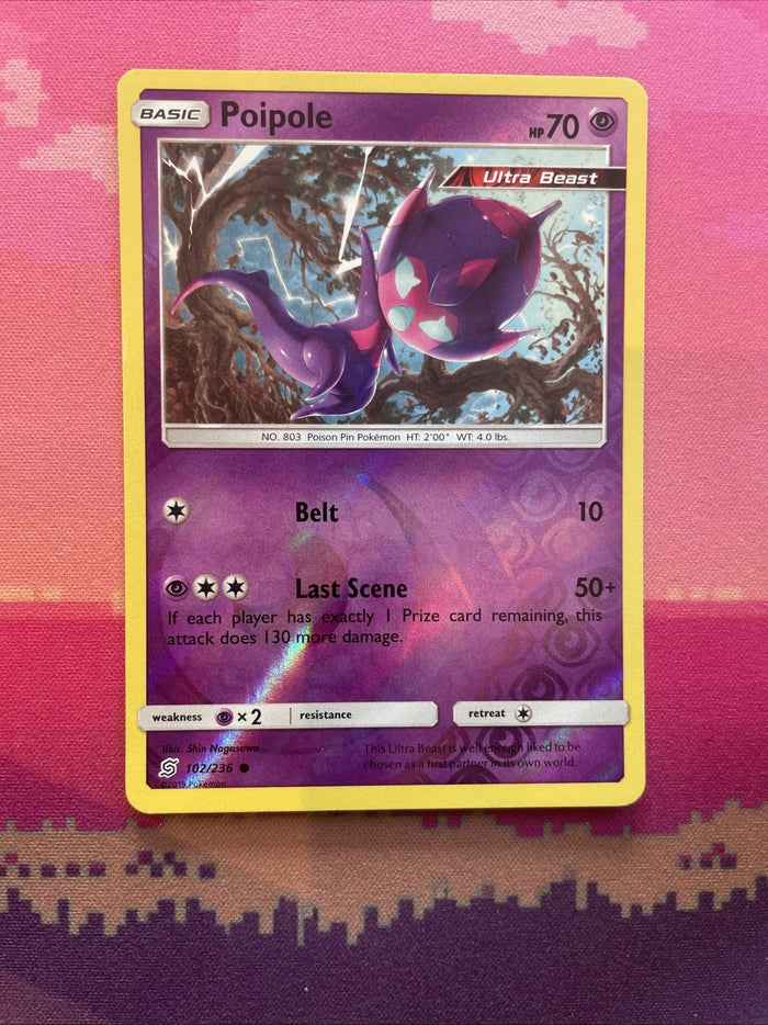 Pokemon Card Poipole Unified Minds Reverse Holo Common 102/236 Near Mint