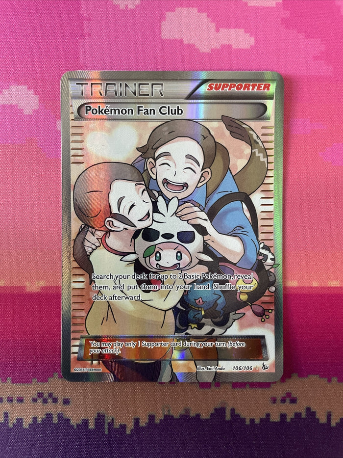 Pokemon Card Pokemon Fan Club 106/106 Full Art Flashfire Near Mint