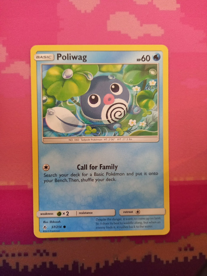 Pokemon Card Poliwag Unbroken Bonds Common 37/214 Near Mint