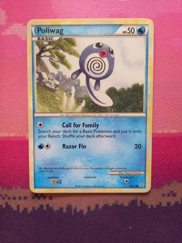 Pokemon Card Poliwag Unleashed Common 58/95 Near Mint