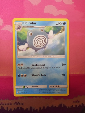 Pokemon Card Poliwhirl Sun & Moon Uncommon 31/149 Near Mint