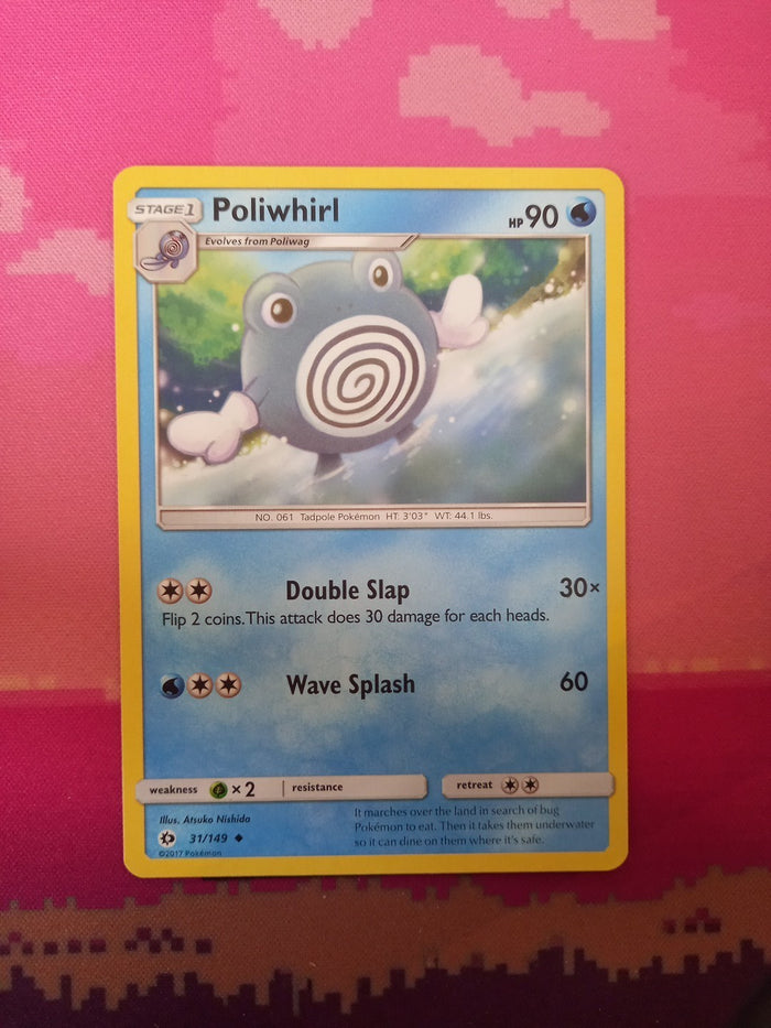 Pokemon Card Poliwhirl Sun & Moon Uncommon 31/149 Near Mint