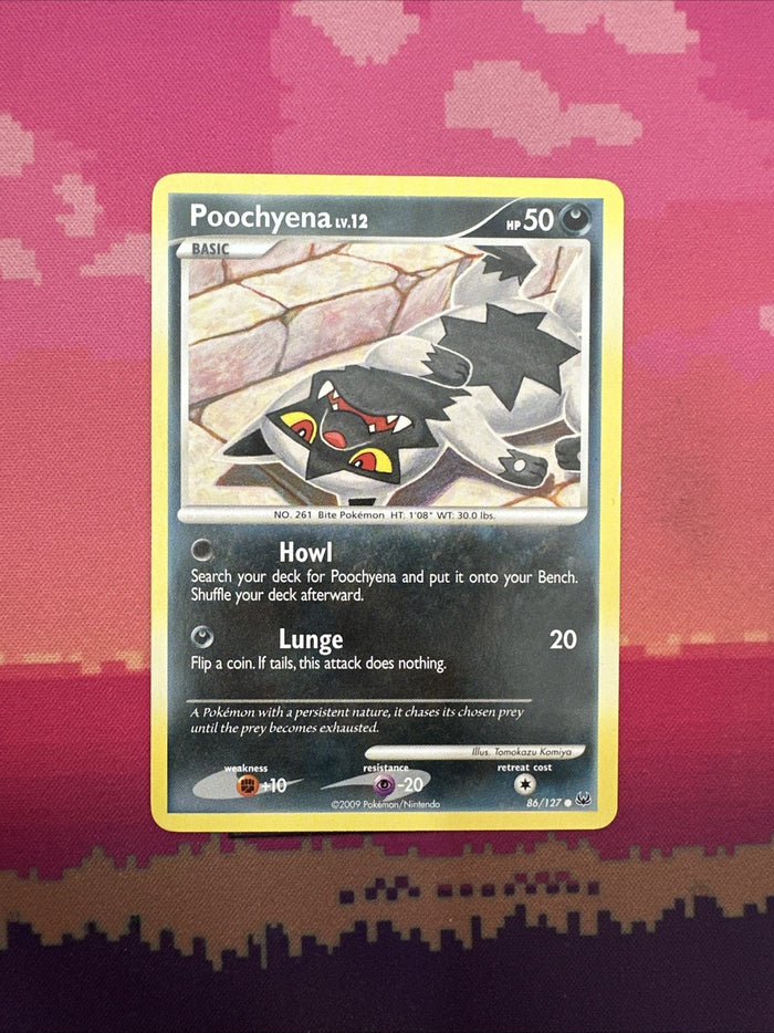 Pokemon Card Poochyena Platinum Common 86/127 Near Mint