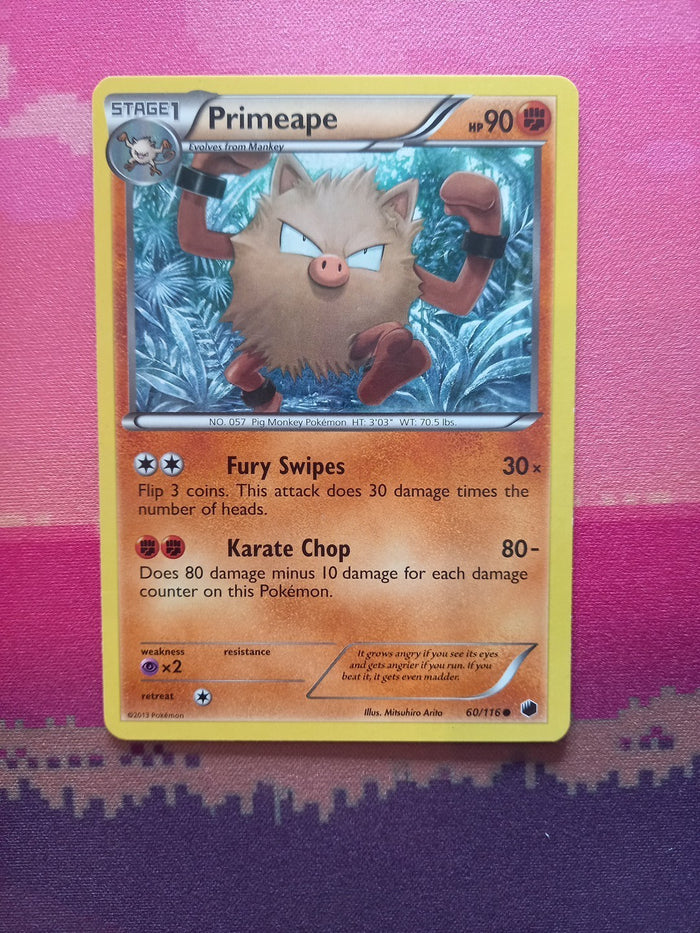 Pokemon Card Primeape Plasma Freeze Common 60/116 Near Mint
