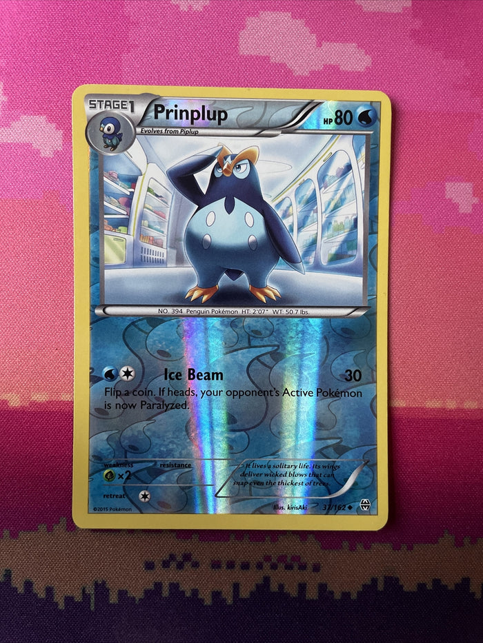 Pokemon Card Prinplup Breakthrough Reverse Holo Uncommon 37/162 Near Mint