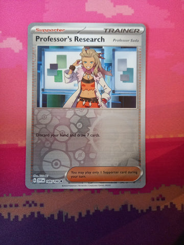 Pokemon Card Professor's Research Scarlet & Violet Base Set Reverse 189/198 NM c