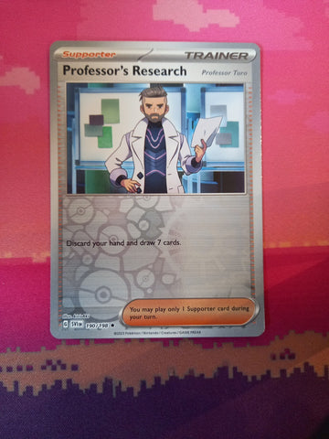 Pokemon Card Professor's Research Scarlet & Violet Base Set Reverse 190/198 NM