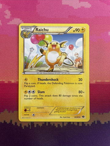 Pokemon Card Raichu Next Destinies Uncommon 40/99 Near Mint