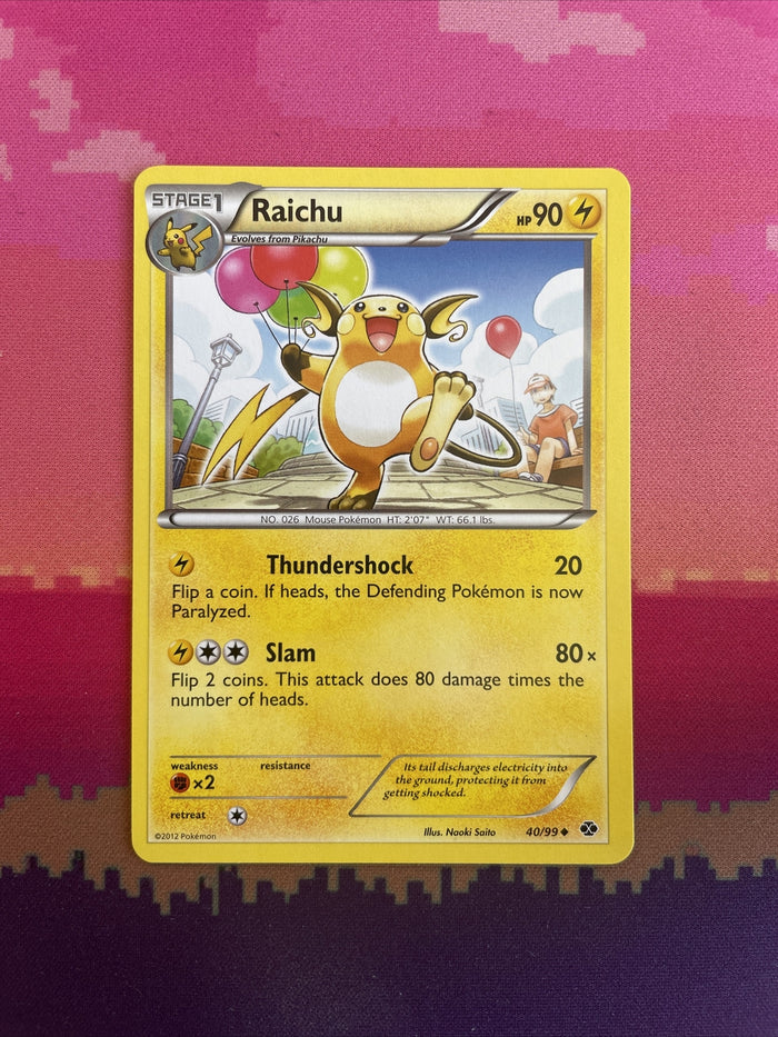 Pokemon Card Raichu Next Destinies Uncommon 40/99 Near Mint