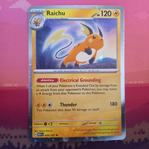 Pokemon Card Raichu Sam's Club Cosmo Holo Rare 026/165 Near Mint